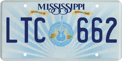 MS license plate LTC662