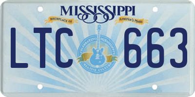 MS license plate LTC663