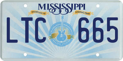 MS license plate LTC665