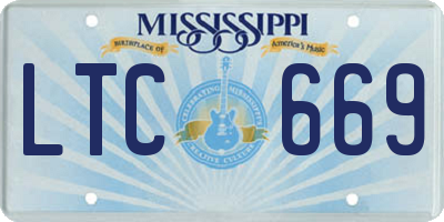 MS license plate LTC669