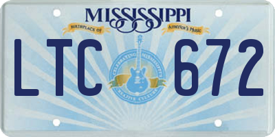 MS license plate LTC672