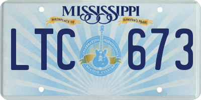 MS license plate LTC673