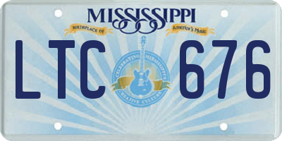 MS license plate LTC676