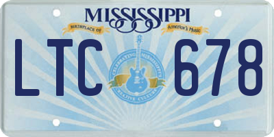 MS license plate LTC678