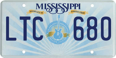 MS license plate LTC680