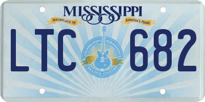 MS license plate LTC682
