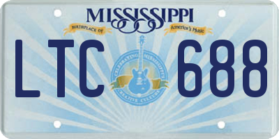 MS license plate LTC688