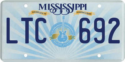 MS license plate LTC692