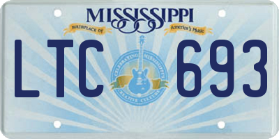 MS license plate LTC693