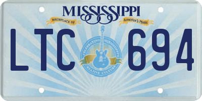 MS license plate LTC694