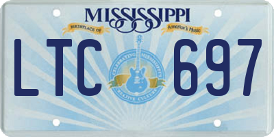 MS license plate LTC697