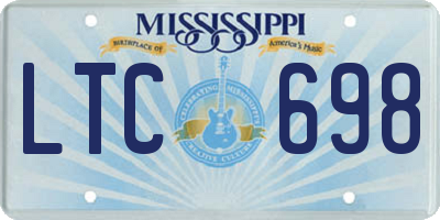 MS license plate LTC698