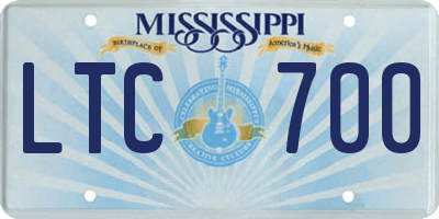 MS license plate LTC700