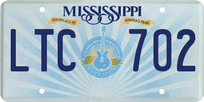 MS license plate LTC702