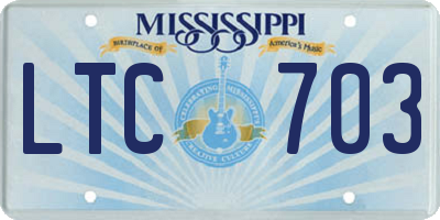 MS license plate LTC703