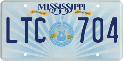 MS license plate LTC704