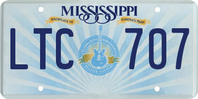 MS license plate LTC707