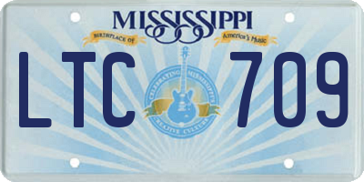 MS license plate LTC709