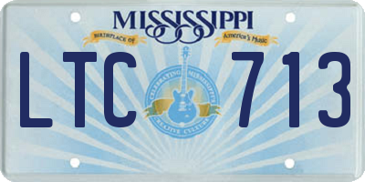 MS license plate LTC713