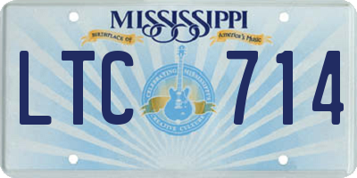 MS license plate LTC714