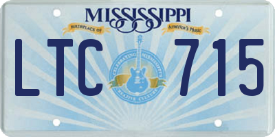 MS license plate LTC715