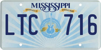 MS license plate LTC716
