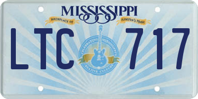 MS license plate LTC717