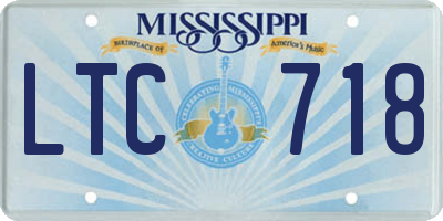 MS license plate LTC718