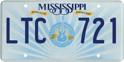 MS license plate LTC721