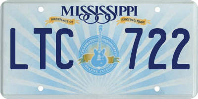 MS license plate LTC722