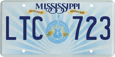 MS license plate LTC723