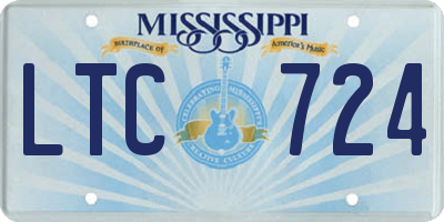 MS license plate LTC724