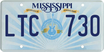 MS license plate LTC730