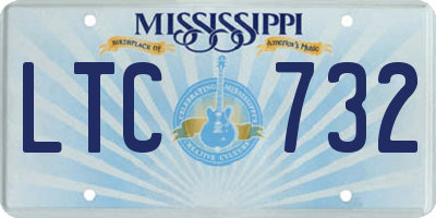 MS license plate LTC732