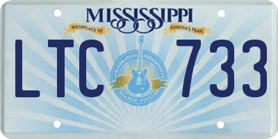 MS license plate LTC733