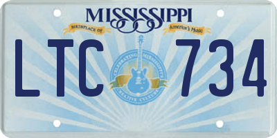 MS license plate LTC734