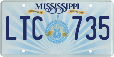 MS license plate LTC735