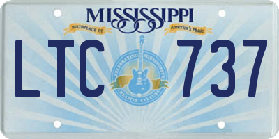 MS license plate LTC737