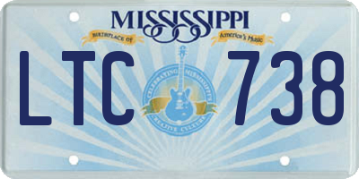 MS license plate LTC738