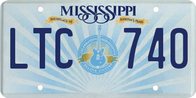 MS license plate LTC740