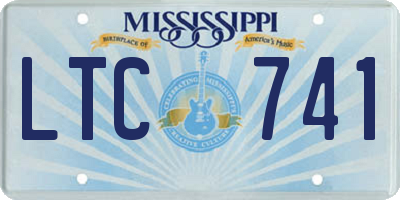 MS license plate LTC741