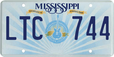 MS license plate LTC744