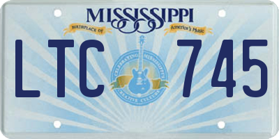 MS license plate LTC745