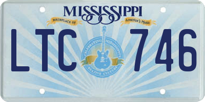 MS license plate LTC746
