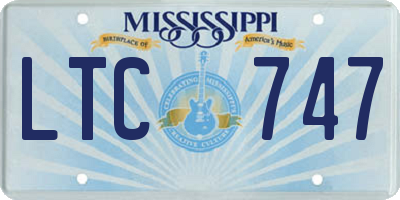 MS license plate LTC747
