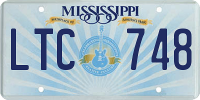 MS license plate LTC748