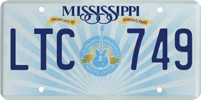 MS license plate LTC749