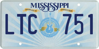 MS license plate LTC751