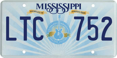 MS license plate LTC752