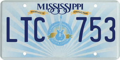 MS license plate LTC753